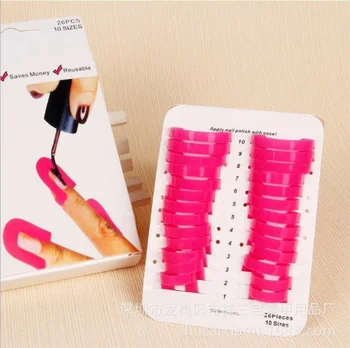 

26 Pcs/lot Nail Polish Edge Anti-Flooding Plastic Template Clip+1 Pc Sticker Tool Showy Chic Manicure Tools Set / by DHL 500sets