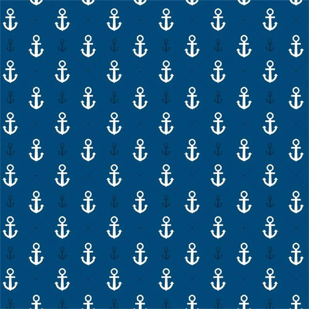 Laeacco Blue Anchor Theme Pattern Baby Child Portrait Photographic Backgrounds Customized Photography Backdrops For Photo Studio |