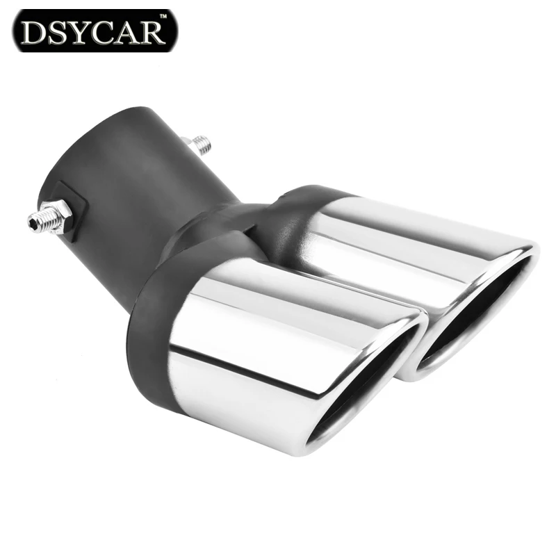DSYCAR Universal 1 pcs font b Car b font Modification Grilled black Stainless Steel 1to2 Dual