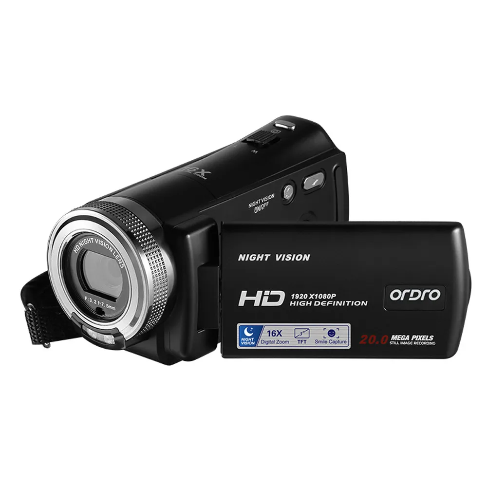 ORDRO видеокамера full hd 1080P видеокамера 4 k 16x Zoom camescope filmadoras DVR IR камера ночного видения Z627