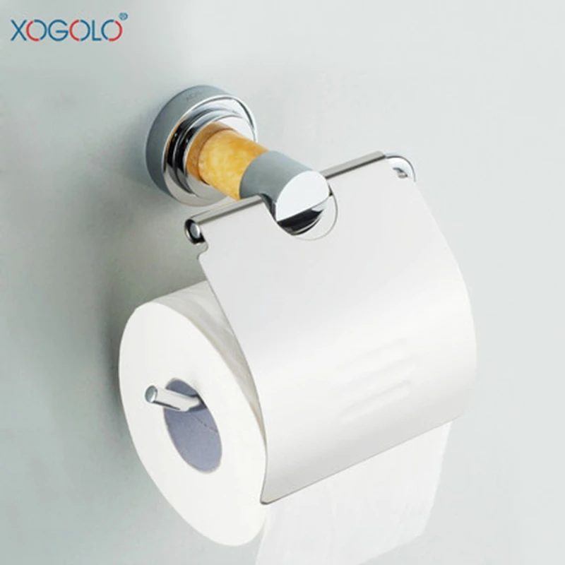 

Xogolo Polished Chrome Jade Mosaic Modern Fashion Wall Mounted Bathroom Toilet Paper Towel Holder Roll Holder