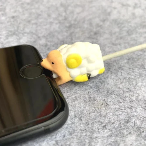 mian yang Мультяшная защита для кабеля "укус" для iphone 5S 6plus 6s 7 8 xs USB зарядное устройство для передачи данных Шнур защитный чехол для сматывания кабеля - Цвет: mian yang