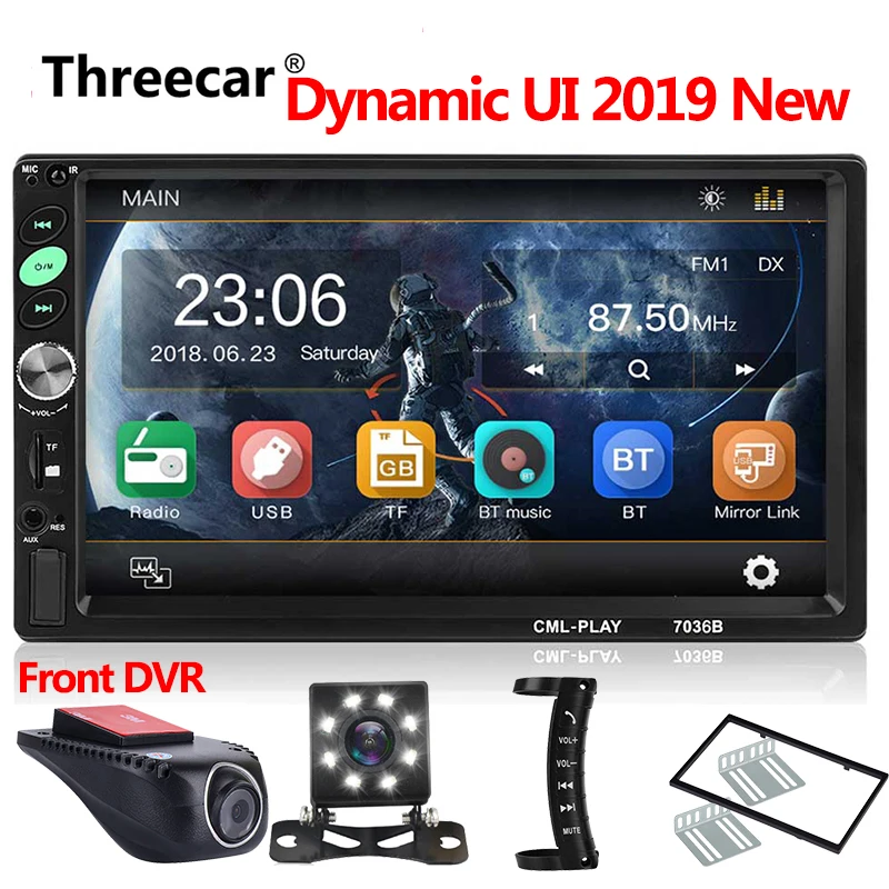 

2019 NEW Car Audio Video Player 7inch 2DIN Car Stereo MP5 Player Dynamic UI Bluetooth Radio Mirror link Android Phone Camera