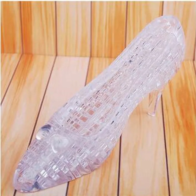 

3D crystal high heels Cinderella Shoe Puzzle Jigsaw toys children DIY educational Assembling toys