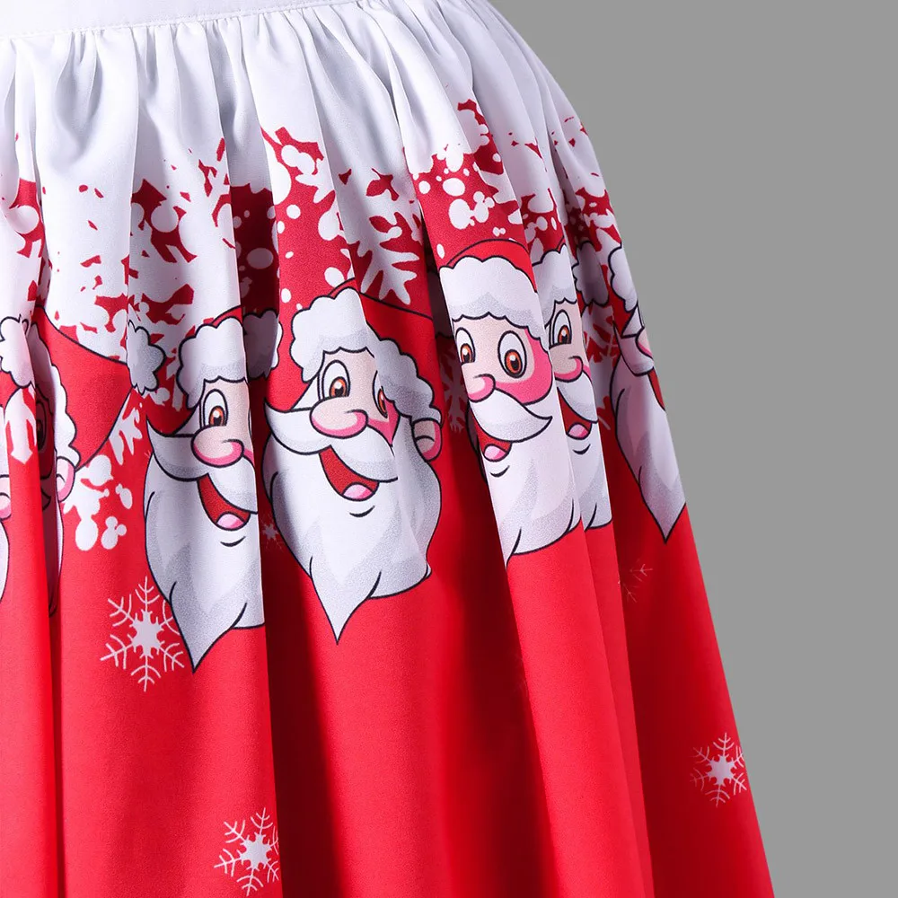 Женская сексуальная Рождественская Свободная юбка-трапеция с принтом Санты feb22