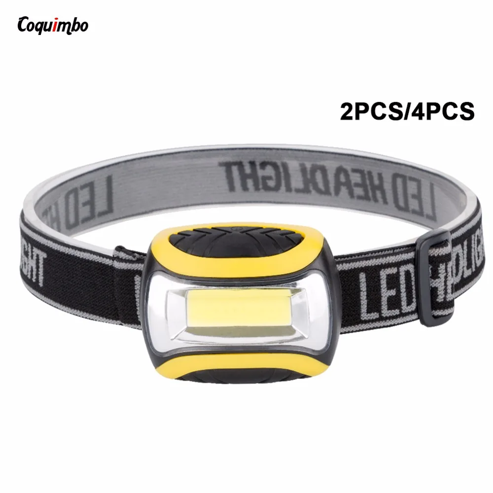 

Coquimbo 2PC/4PC Flashlight On The Forehead LED Headlamp COB 4 Mode Head Lamp Waterproof Headlight Lumen For Camping Hiking