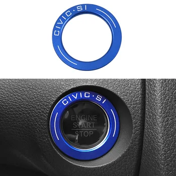 

Car Start Stop Engine Push Button Frame Key Ring Trim Cover Sticker for Honda CIVIC 2016 2017 2018 2019 car styling Accessories