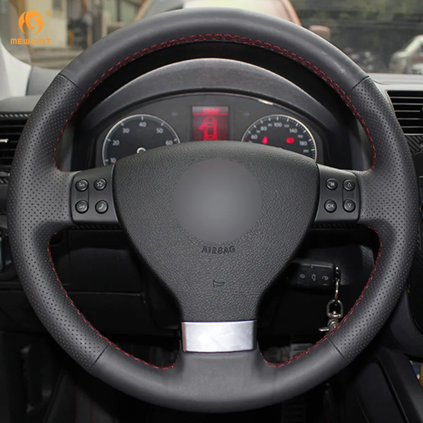 MEWANT черная натуральная кожа брикет для Volkswagen Golf 5 Mk5 VW Passat B6 Jetta Tiguan 2007 2011