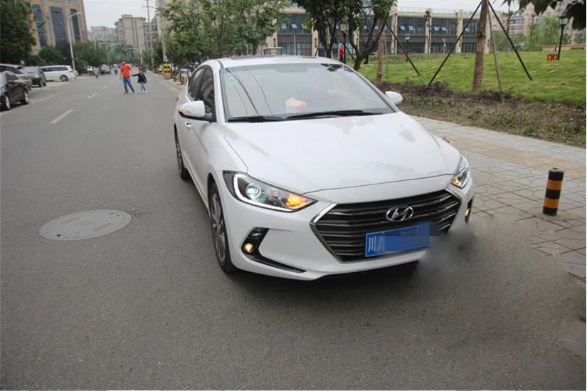 Автомобильный Стайлинг для фары для автомобиля Hyundai Elantra Elantra светодиодный фары DRL Биксеноновые линзы Высокий Низкий луч парковка HID противотуманные фары