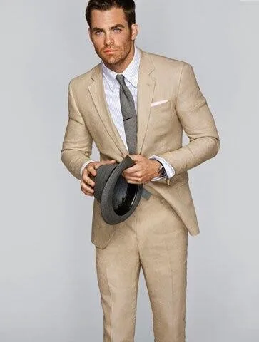 Beige Abiti da Uomo Per Beach Wedding Smoking Dello Sposo Prom Cena Giacca  Maschile 2 Pezzi Best Man Groomsman Costumi|beige men's suit|best men  suitsmen suit - AliExpress