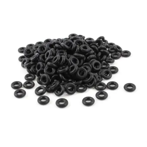 

250 Pcs 3mm x 7mm x 2mm Black Rubber O Shape Rings Oil Seal Gaskets Washer