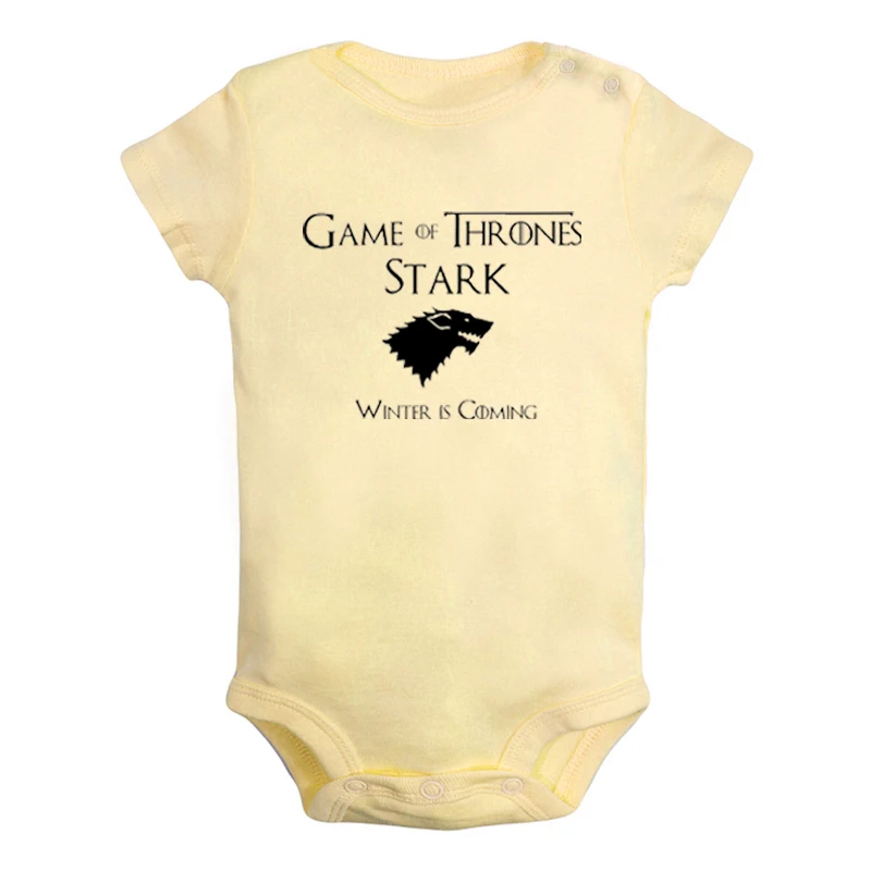 Game of Thrones House Stark Direwolf Winter Is Coming Design Newborn Girls Outfits Jumpsuit Print Infant Bodysuit Clothes - Цвет: JaBaby913YD