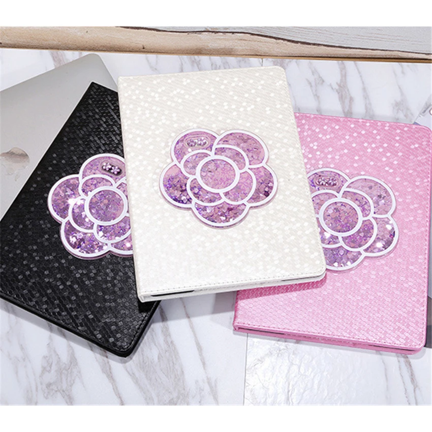 

Quicksand Flower Cases For Ipad Pro 9.7 Air 1 2 MIni 1 2 3 Business Mart Stand Cover With Automatic Sleep Wake-Up Coque Funda