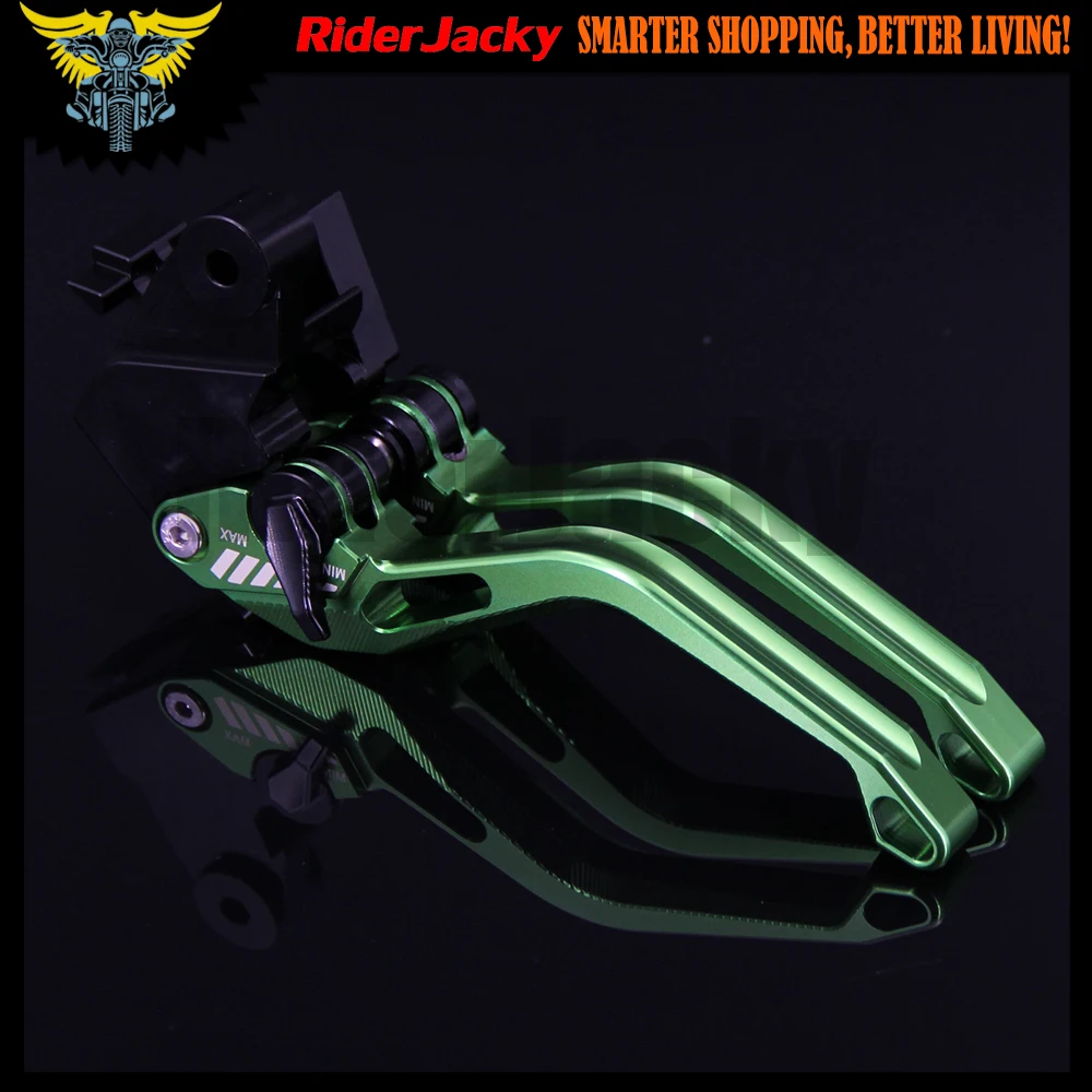3D ромб полый дизайн для Kawasaki ZX10R ZX 10R 2004 2005 зеленый CNC Регулируемый рычаг тормоза