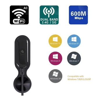

Plug and Play Free driver Wireless USB WiFi Adapter 5G/2.4G USB Bluetooth 4.2 Dual Band 600Mbps 802.11ac PC network card