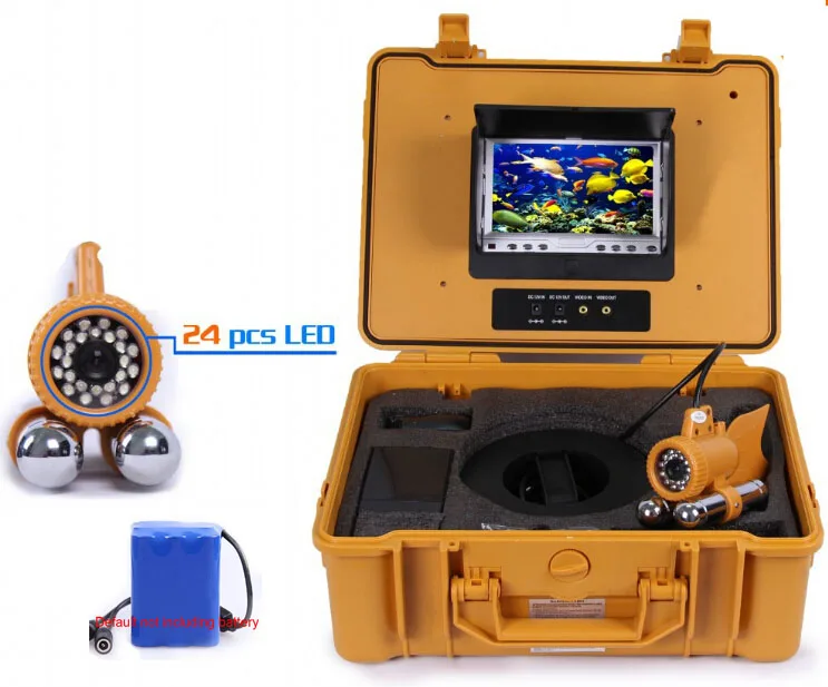 

30m cable 7'' TFT LCD Underwater camera/fishing camera 1/3 Sony CCD 24 pcs LED lights SKC1107A