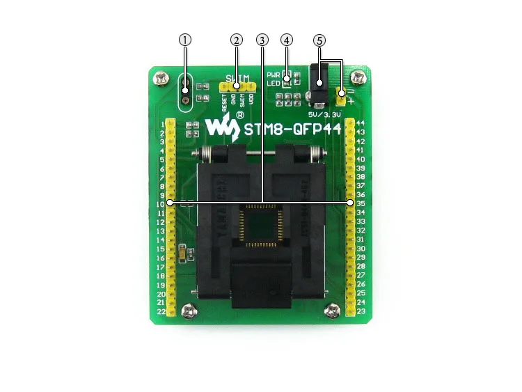 STM8 QFP44 STM8 программирующий адаптер IC тестовая розетка для LQFP44 упаковка 0,8 мм Шаг с плавающим портом = STM8-QFP44