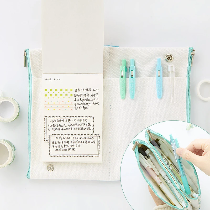 Creative Stationery Double layer Pen Bag Small Refreshing Student Book