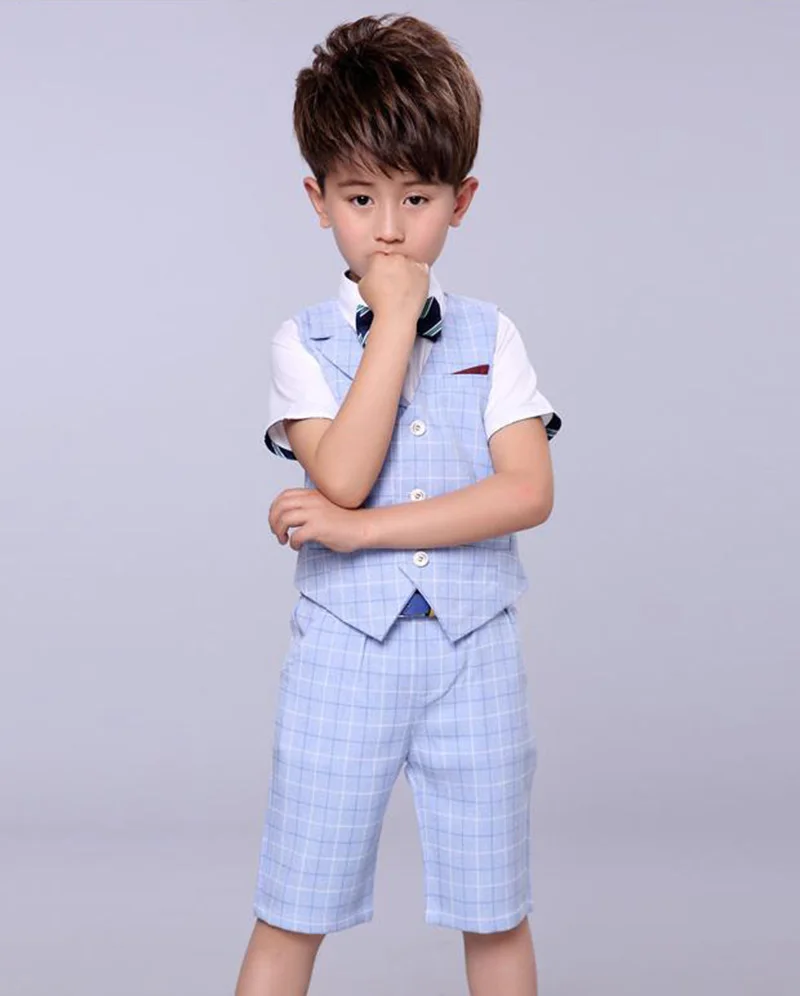 summer boys vest set children short-sleeved clothing set boys suits for weddings (8) - 