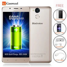 Последним Blackview P2 смартфон 4 ГБ RAM 64 ГБ ROM Android 6.0 Сотовый телефон MT6750T Octa Ядро 5.5 дюймов FHD 6000 мАч Мобильный Телефон 13MP