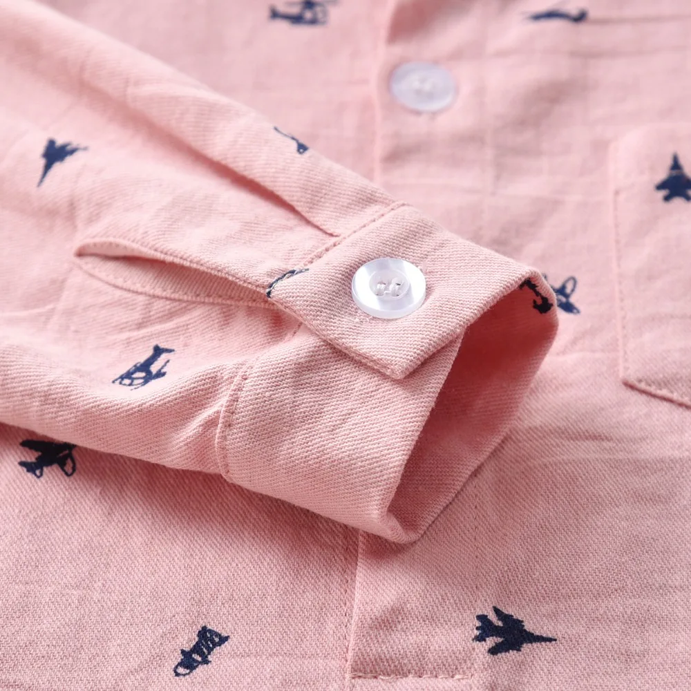 Pink Newboarn Boy Kids Fashion Shirt Spring Outfit Casual Baby Boys Clothes Tie Shirt Chothes for 6-24 Months Baby  4