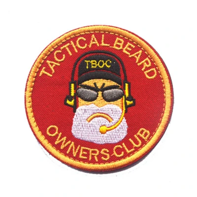 Шеврон Tactical Beard собственники клуба вышивка патч, вышитые патчи Военная тактическая одежда аксессуар рюкзак нарукавная повязка наклейка - Цвет: Red Patch