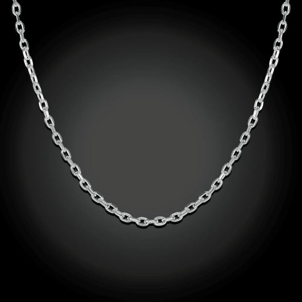 2mm Rolo Link Chain Necklace Europe 925 