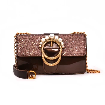 

Sequin Patent Leather Bag Ladies Evening Party Bag Small Mini Women Messenger Shoulder Bag PU Leather Bridal Purse Handbag