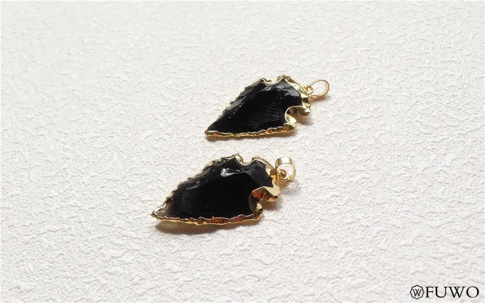 Natural Black Tourmaline Arrowhead Pendant 9