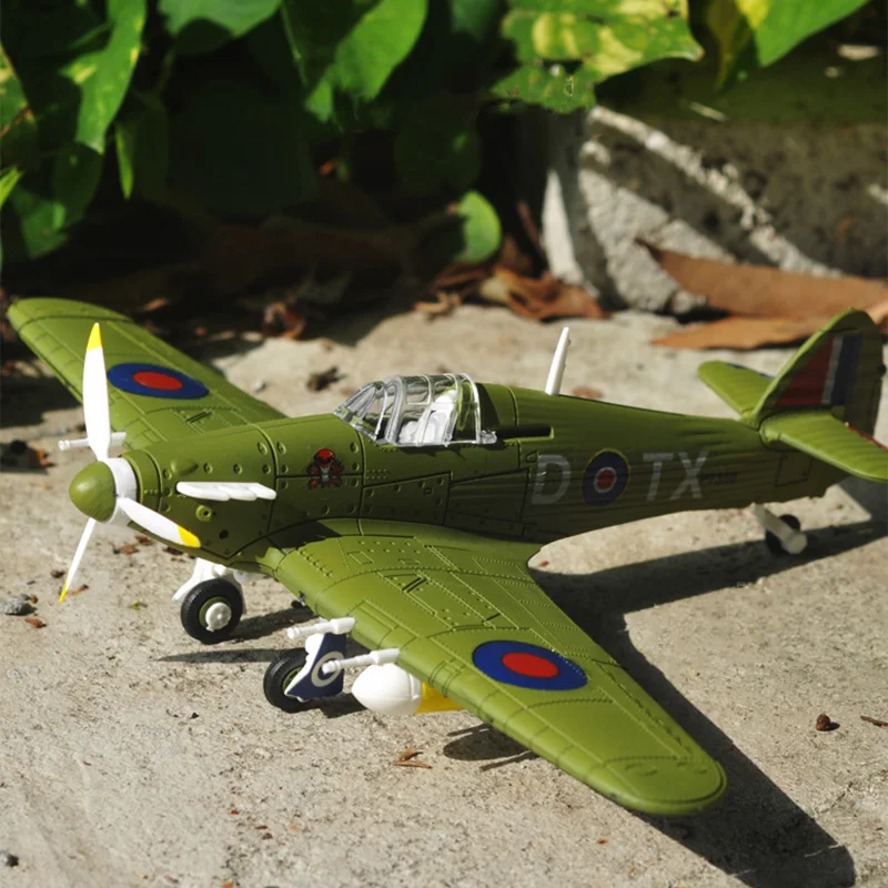 1Pcs Random Color 1/48 Assemble Simulation Fighter Model Toys Building Tool Sets Aircraft Diecast War-II Hurricane Fighter