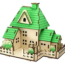 Ремесло образовательное строительство DIY деревянные головоломки 3D деревянные головоломки модель сборки комплект счастливый дом игрушки для снятия стресса