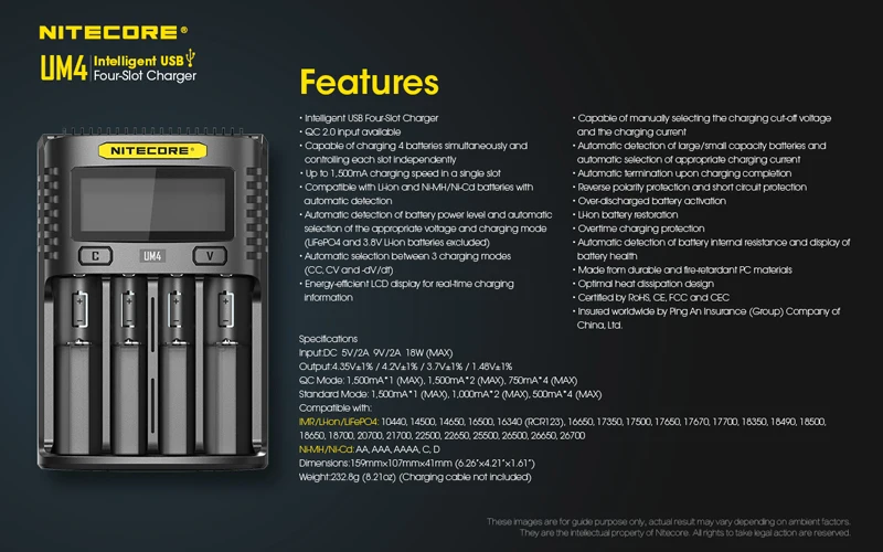 Nitecore UM4 Four-Slot USB Charger (24)
