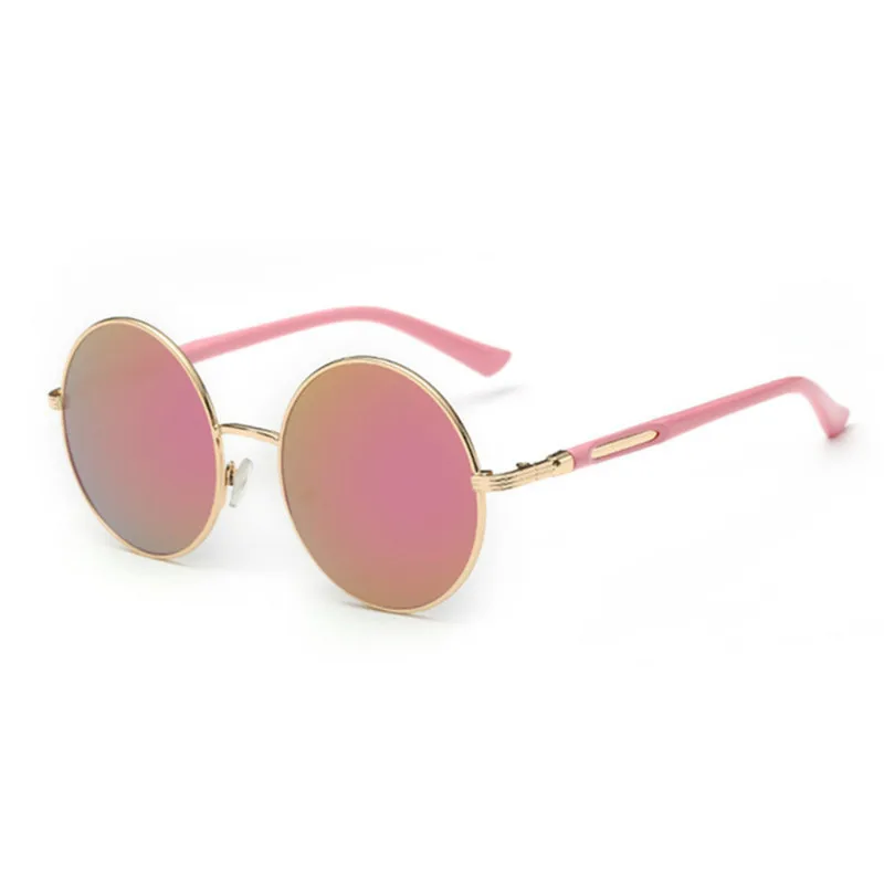 Винтажные овальные классические солнцезащитные очки ретро трендовая модная круглая оправа зеркальная защита глаз от солнечного излучения HD очки - Цвет оправы: Розовый