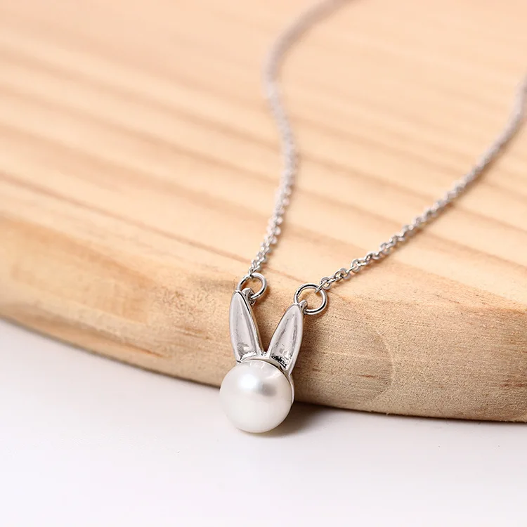 cute rabbit necklace women gift 100% 925 Sterling silver nacklace Jewellery Clavicle chain pendant charms