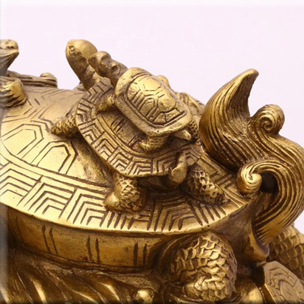 Housewarming Feng Shui Dragon Turtle Tortoise Statue Figurine Attaches Wealth Luck