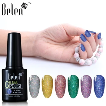 

Belen 3pcs Neon Gel Nail Polish Bling Glitter Sequins UV Gel Soak Off Long-last Permanent Nail Art Tips Manicure Lacquer Varnish