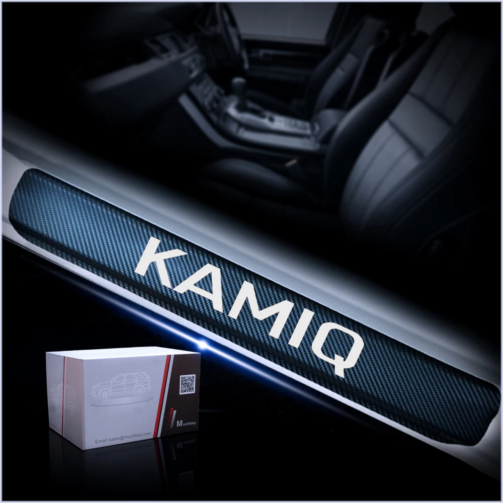Для SKODA KAMIQ автомобильный порог Накладка на задний бампер 4D углеродное волокно виниловая наклейка на машину-Стайлинг