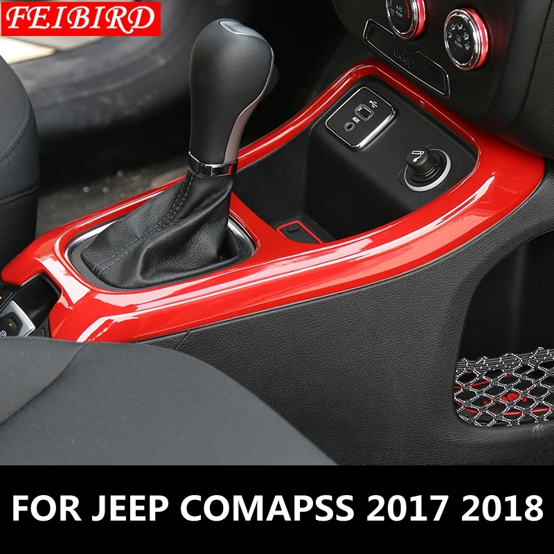 For Jeep Compass Left-hand Drive 2017 2018 ABS Transmission Shift Gear Frame Interior modified Cover Trim matte carbon fiber | Автомобили