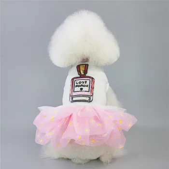 

Perfume Bling Dog Wedding Party Dress Tutu Skirt Summer Dog Female Girl Puppy Hoodie Shirt Vest Clothes For Chihuahua Yorkie