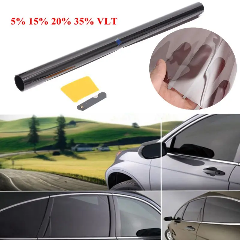 

35% 50cm X 300cm VLT Explosion-proof Tint Film Black 76cm X 7m Roll for Auto Car Home Office Glass Window