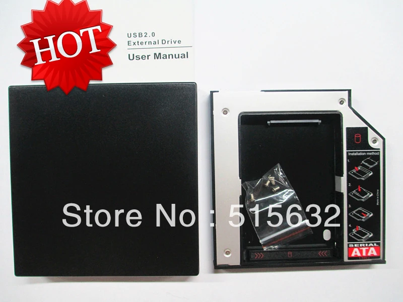 Новинка USB 2 0 Тонкий внешний чехол Корпус для 12 7 мм Sata Cd DVD Rw рекордер + HDD жесткий