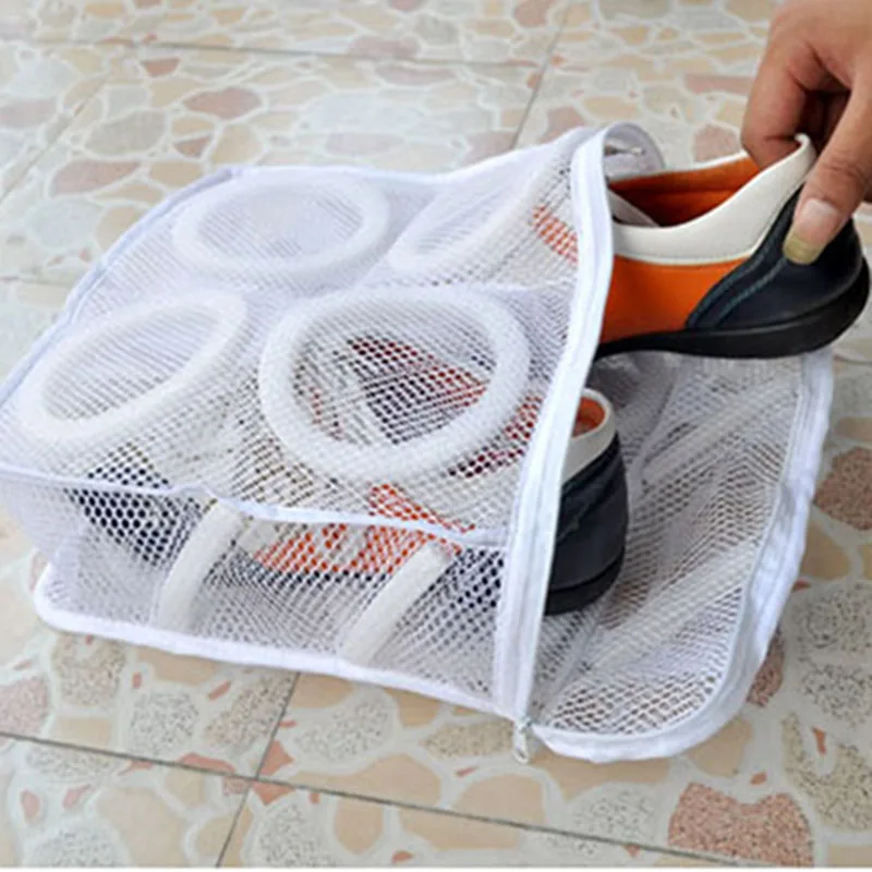 Висит сухой Mesh Sneaker Прачечная Сумки Обувь защитить мыть машины домашнего