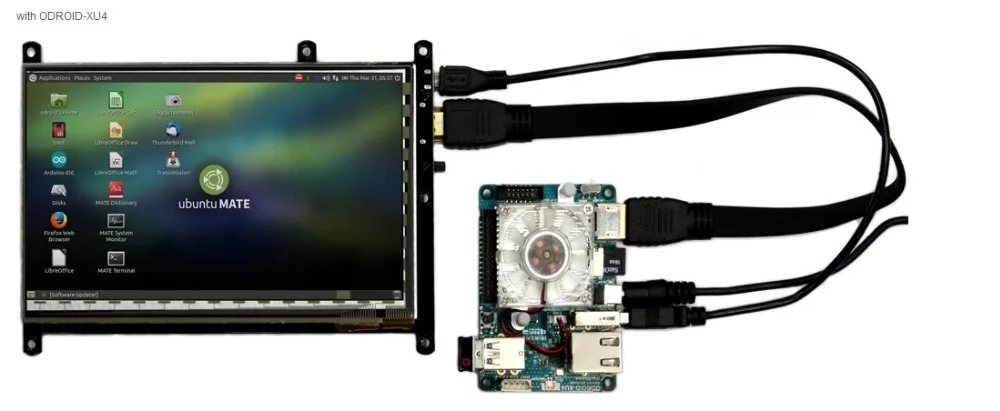 ODROID-VU7 Plus ODROID 7 дюймов 1024x600 HDMI дисплей с мультитач для ODROID-XU4 XU3 C2 C1+ C1-требуется 2 недели