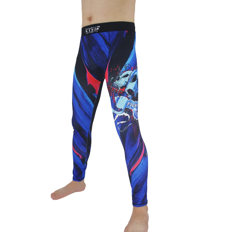 

SUOTF MMA Quick drying Breathable Blue Skull boxing shorts Tiger Muay Thai shorts mma kickboxing shorts muay thai boxing thai