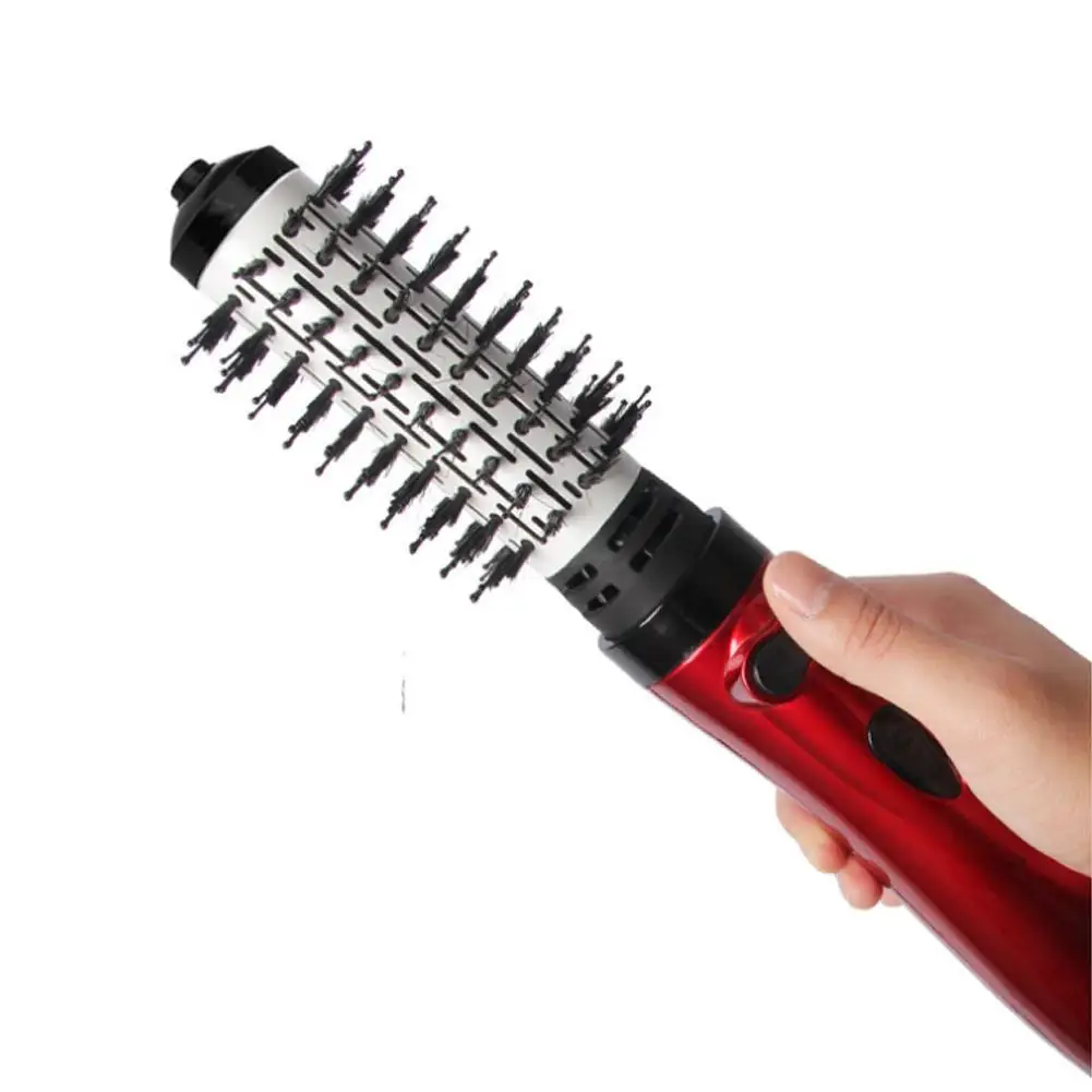 

New Electric Brush Automatic Curly Hair Comb 2 In 1 Hair Straightener Roller Curling Rotating Iron Brush One Step Curler Brush