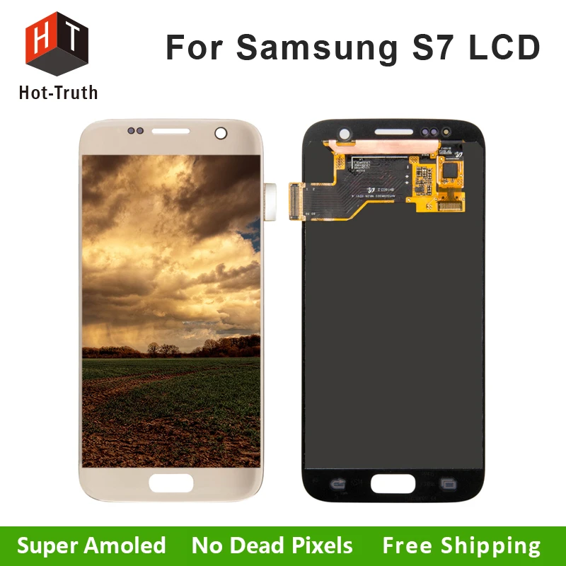 

Hot-Truth 5Pcs Super Amoled LCD Screen For Samsung Galaxy S7 G930 G930A G930F Touch Screen Digitizer Display Assmebly+Free DHL
