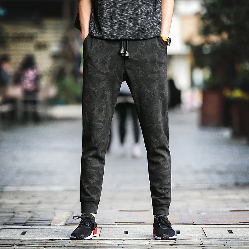 

NEW 2019 Summer Spring camouflage elastic Waist men's casual hip hop beam foot trousers harem Ankle Length pants plus Size 5XL