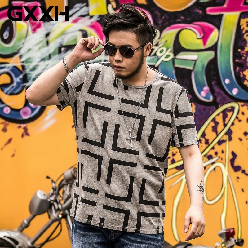 

GXXH Summer Short Sleeve Oversized Men T Shirt Printed Loose Fashion Casual T Shirt Men Tops Tee Plus Size XXL-7xl Male T Shirt
