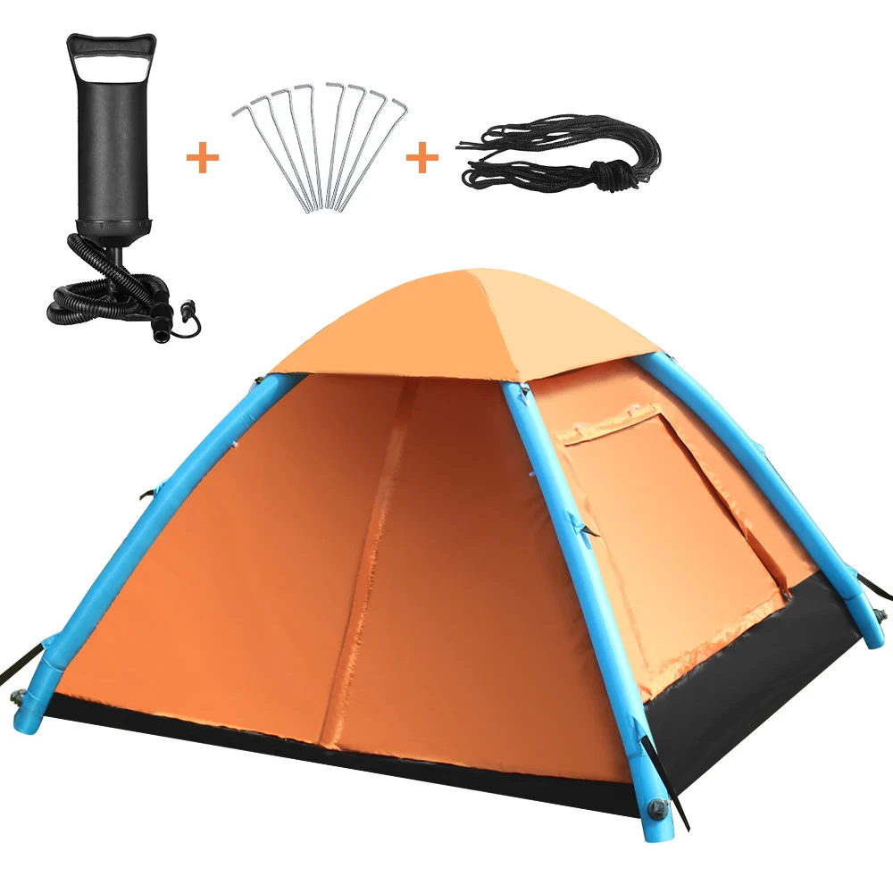 

Inflatable Camping Tent Mosquito Mesh Tent 2-3 People Inflating Tent with Air Pump Breathable for Beach Camping Traveling Hiking