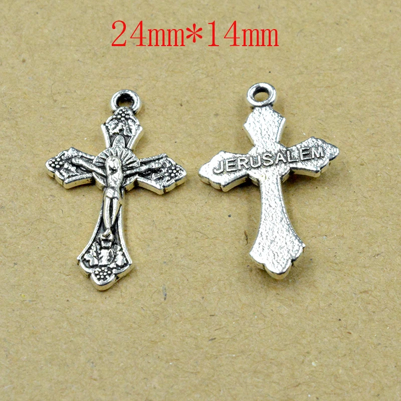 FLTMRH 5PCS24*14 мм микс тибетских серебряных покрытых мира цветок крест подвески